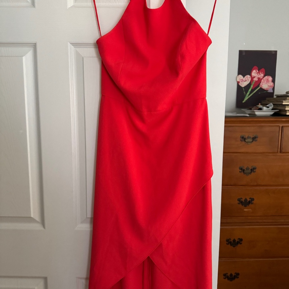 Alice + Olivia Kristy High Low Halter Neck. Size 6